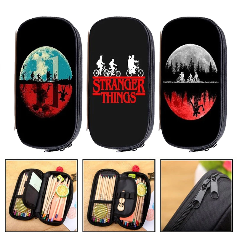 

Students Stranger Things Pencil Case Fashion Cartoon Anime Pen Bag Boys Girls Stationery Bag Teens Pencil Box Popular Pencil Bag
