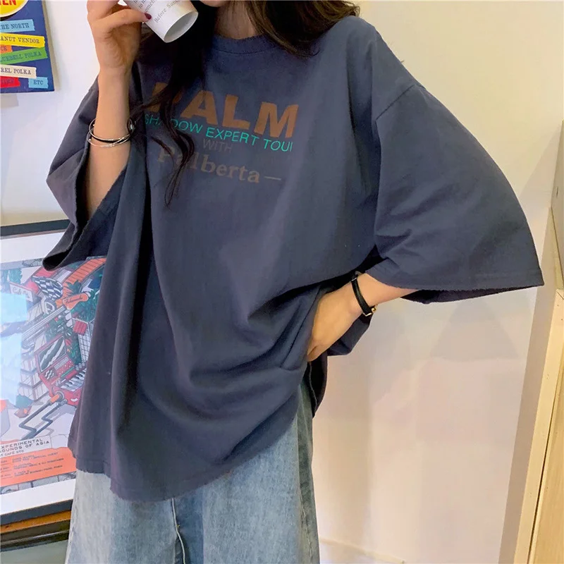 

Women Summer Casual T-shirts New 2020 Fashion Korean Style Streetwear Harajuku T shirt Female Loose Cotton Tops Tees P346