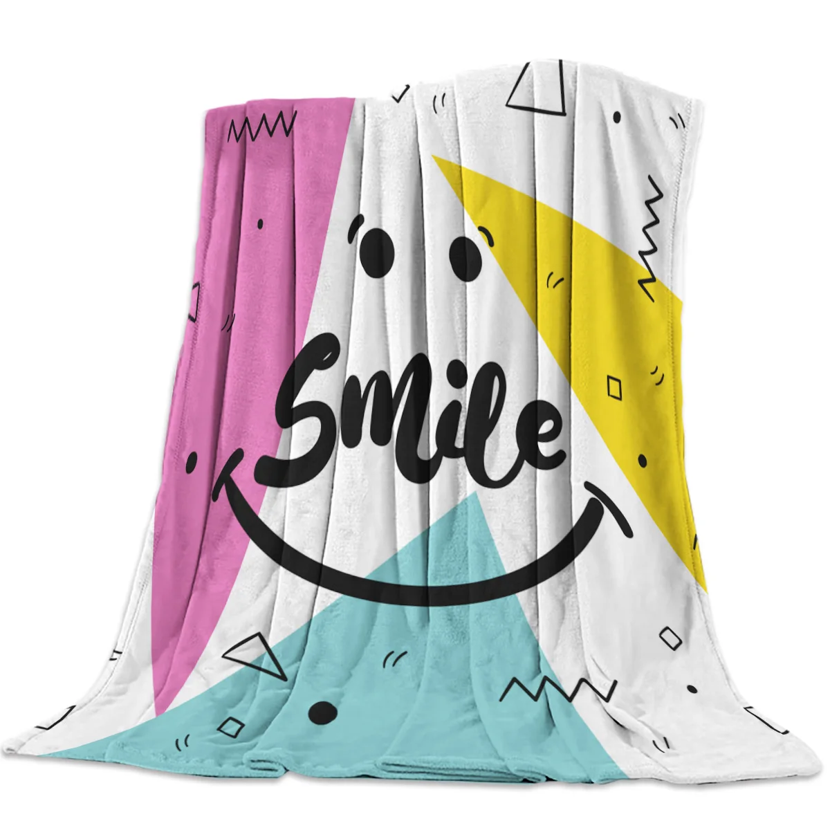 Геометрическое треугольное волнистое покрывало с волнистыми кругами для дивана