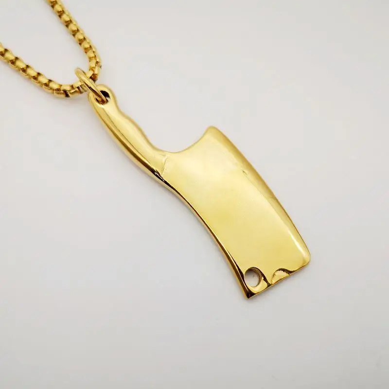 3 Colors Creative Chinese Kitchen Chop Knife Charm Necklace 316L Stainless Steel Unique Style Men Pendant | Украшения и