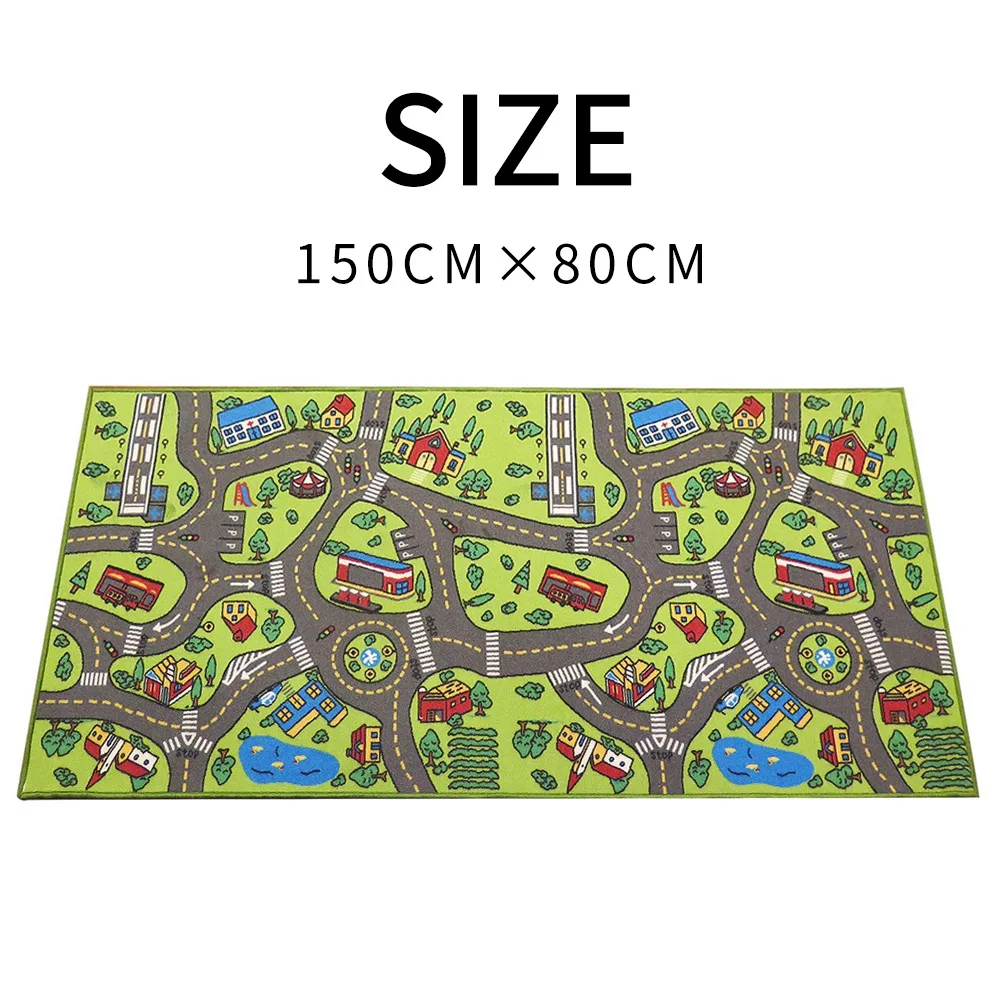 

Car Rug Kid For Toy Cars Playroom Multi Color Play Mat Safe Fun Play Rug Baby Crawling Mat Kid'S Traffic Carpet Crawling Mat