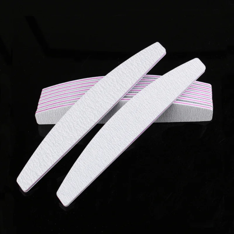 

50Pcs 100/180 Half Moon Nail Professional Files Sandpaper Nail Sanding Grinding Polishing Files Blocks Nails Care Accessories
