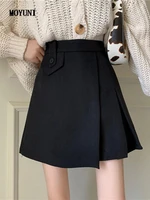 slim sexy a line autumn high waist wrap hip irregular black skirt mini korean style mujer faldas vintage street wild gentle