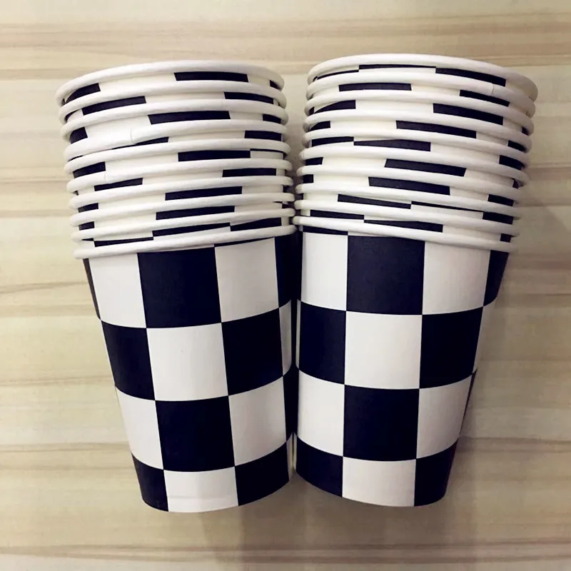 20 шт./компл. черно белые квадраты гоночный автомобиль украшение для вечерние