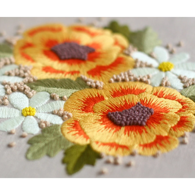 Набор цветочной вышивки сделай сам с обручем для начинающих наборы рукоделия