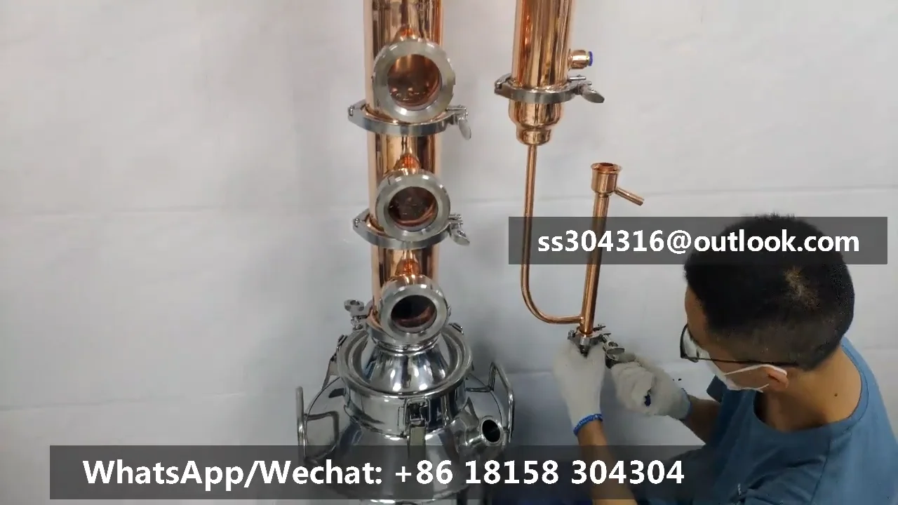 

SS and Red Copper Alcohol Distiller Moonshine Pot Still Reflux Column Whisky Vodka Brandy Spirit Wine Home Distiller