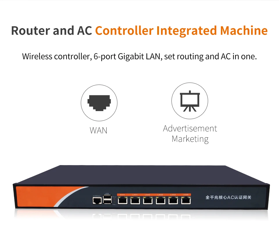 Comfast 6-Port Gigabit Core Gateway Router/AC Controller Integrated Machine High Performance Industrial Control Network CF-AC300 |