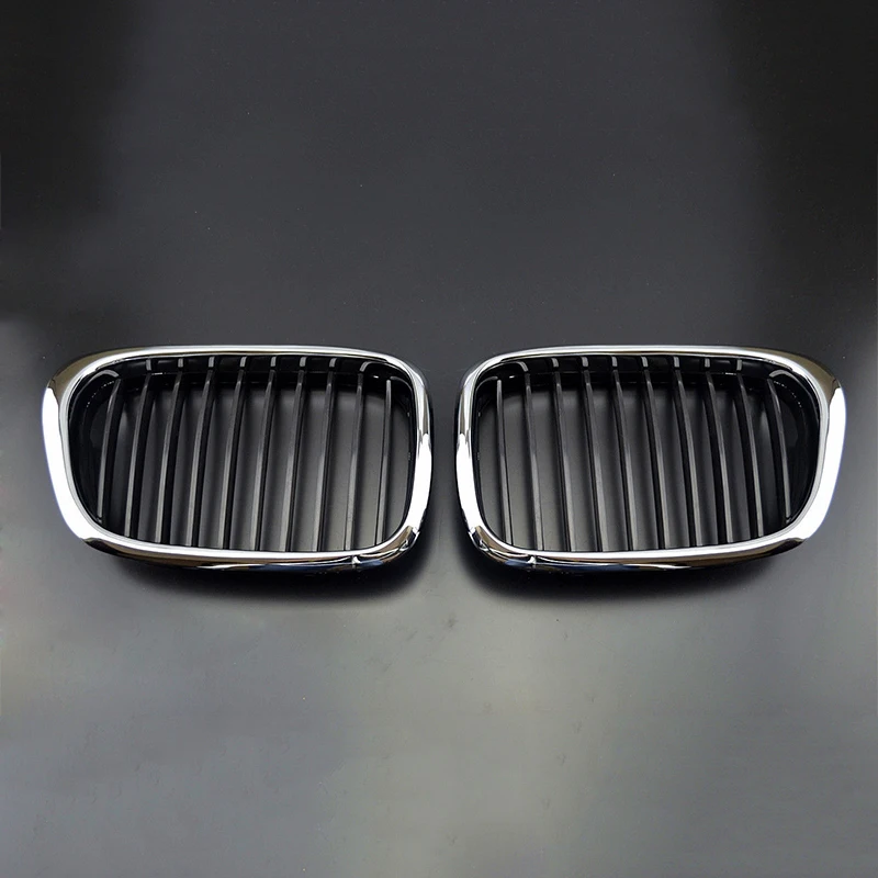 Черный Замена решетки сетки для BMW E39 1998-2003 седан 525 530 535 540 M5 спереди серебристым