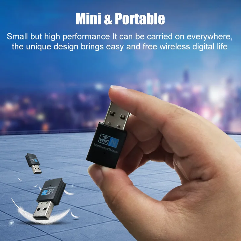Usb wi fi адаптер для ноутбука 300 м 802.11n 2 4 ГГц|Сетевые карты| |