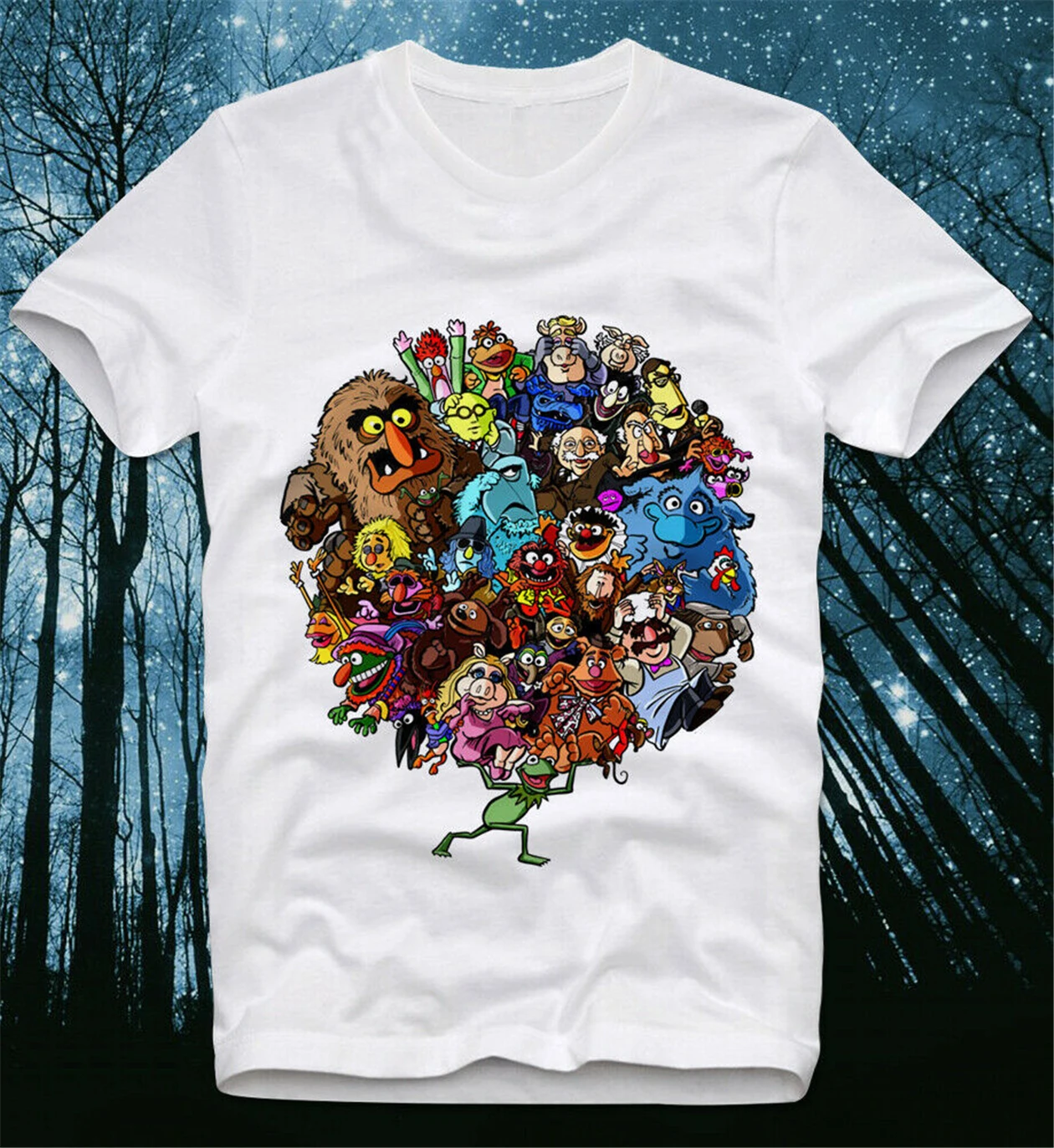 Винтажная Ретро футболка Muppet Muppets Kermit Miss Piggy Bork Beaker Gonzo с рождественскими