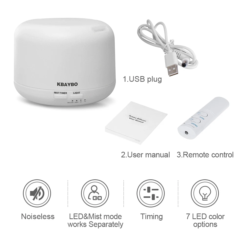 

300ml USB Remote Control Ultrasonic Air Aroma Humidifier 7 Color LED Lights Electric Aromatherapy Essential Oil Aroma Diffuser