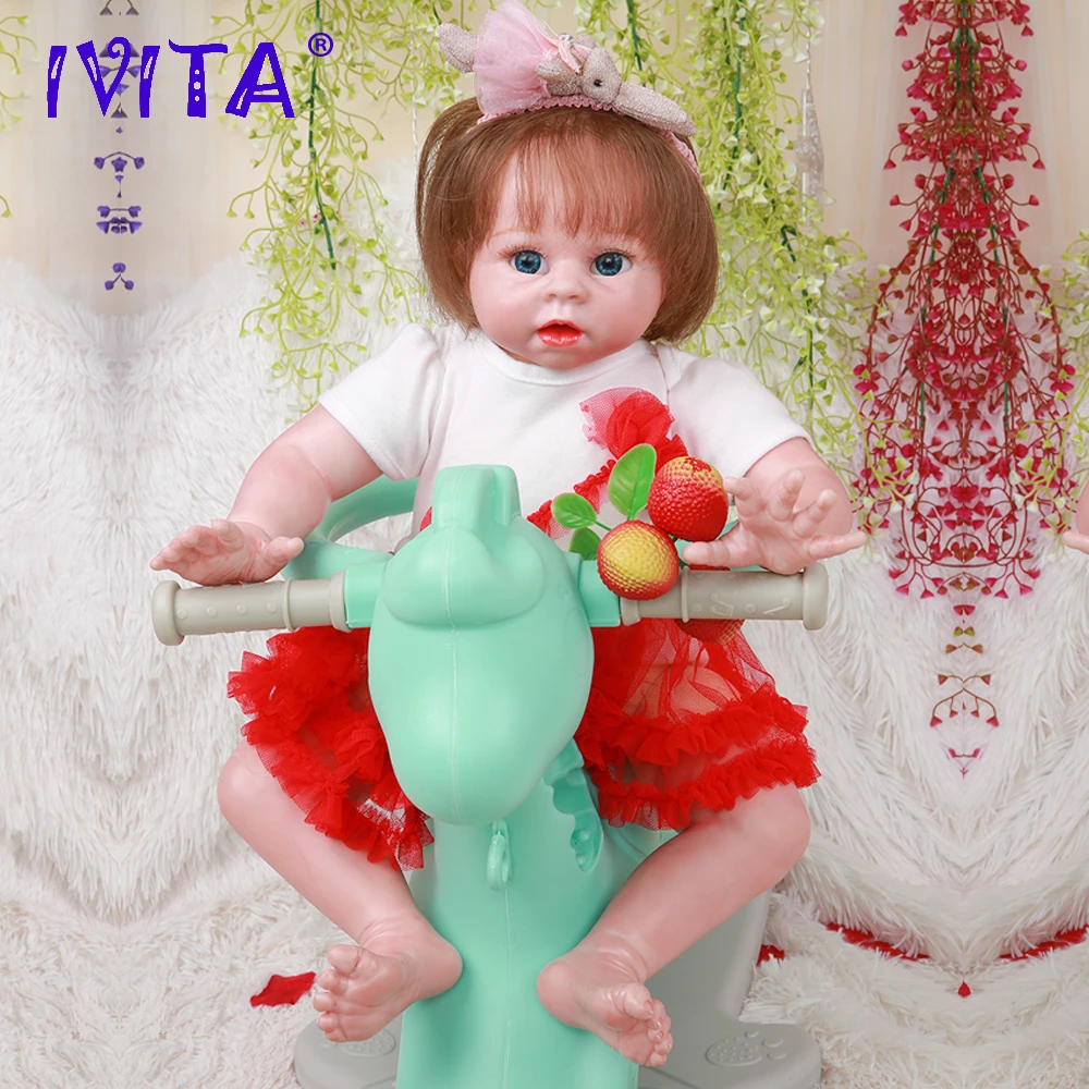 Ивита DS1809 50 см reborn силиконовая кукла Реалистичная виниловая новорожденная
