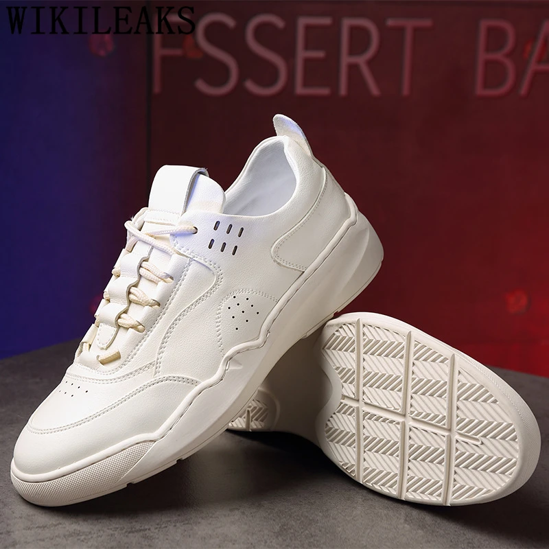 

White Shoes Men Leather Shoes Men Fashion Mens Casual Shoes Hot Sale Sapatos Masculino Couro Ayakabi