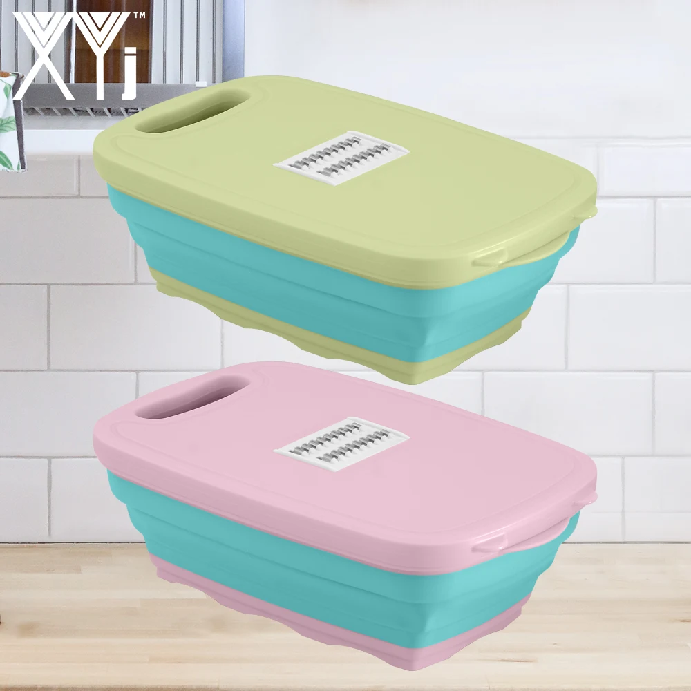 Многофункциональная кухонная складная доска для резки XYj 9 в 1 силиконовая