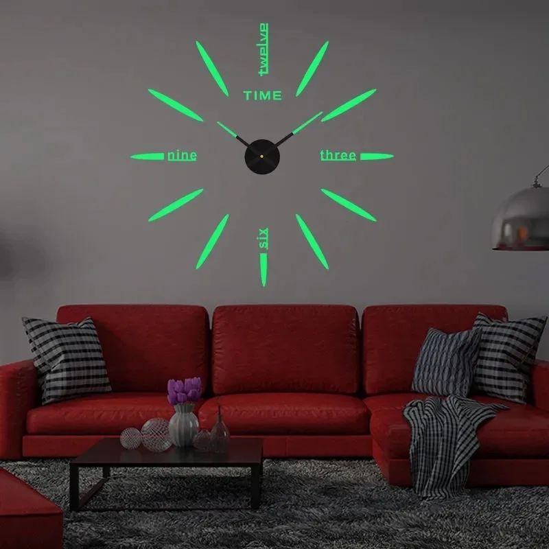 Светящиеся Настенные часы светящиеся большие подвесные 100 см цифровые бесшумные