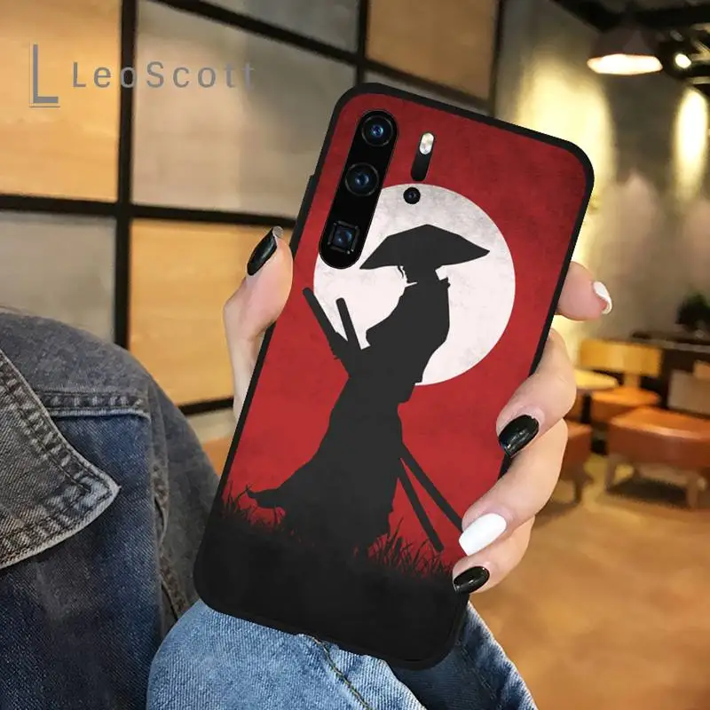 

Red Armored Ninja Samurai Canvas Phone Case For Huawei honor Mate P 9 10 20 30 40 Pro 10i 7 8 a x Lite nova 5t