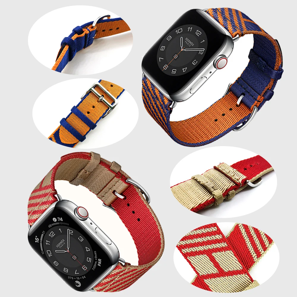 

Jumping Single Tour Strap for Apple Watch Band 38mm 42mm 45mm 41mm Braided Nylon for iWatch 44mm 40mm 4 5 6 SE 7 Bracelet Correa