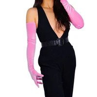 velvet gloves 70cm 28 extra long stretchy elastic flannel light hot pink women velour gloves touch screen wsr37