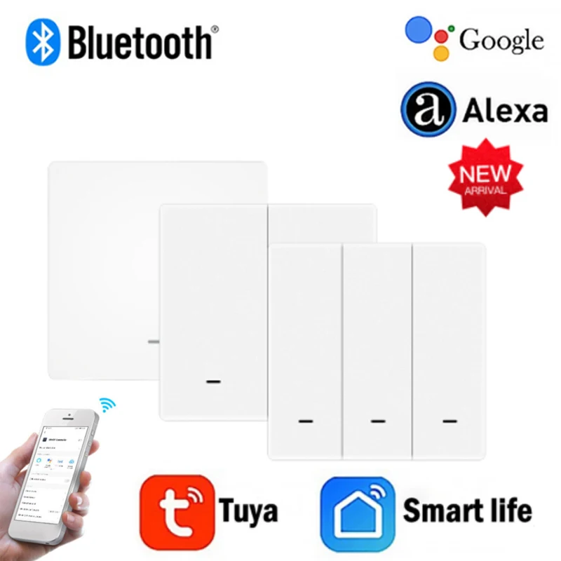 Tuya Bluetooth-compatible Wireless Scene Switch 1 2 3 Gangs Wall Stickers Smart Home Device Push Button Click Off Smartthings