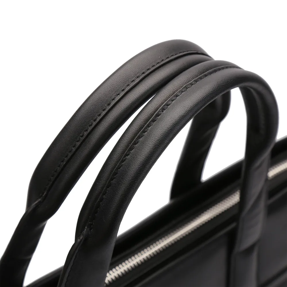 Bison Denim Black Business Casual Genuine leather Men Business Briefcases Travel Laptop Handbag For Men Messenger Shoulder Bags