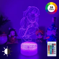 crack base 16 color changing charlotte tomori nao cute anime 3d led night lights with remote control for drop shipping