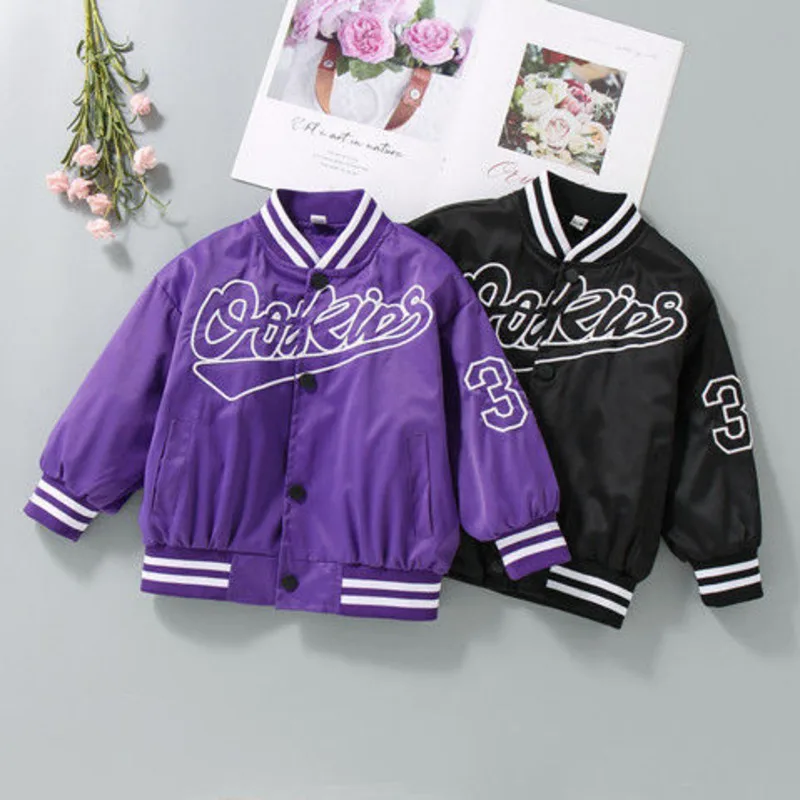 

Spring Autumn Baseball Jacket Big Kids Teens Fashion Clothes For Girls Boys Cardigan 3To10 Children Outwear Outerwear & Coats