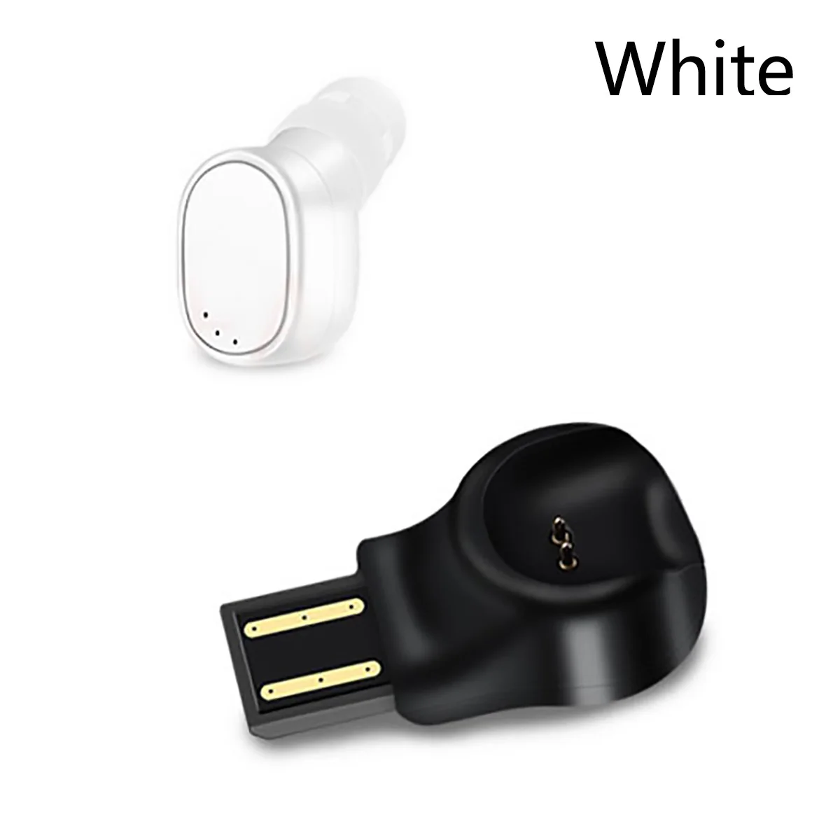 Мини автомобиль беспроводные наушники USB Магнитная Зарядка Bluetooth гарнитура бизнес автомобиля наушники с микрофоном для iPhone samsung - Цвет: Белый