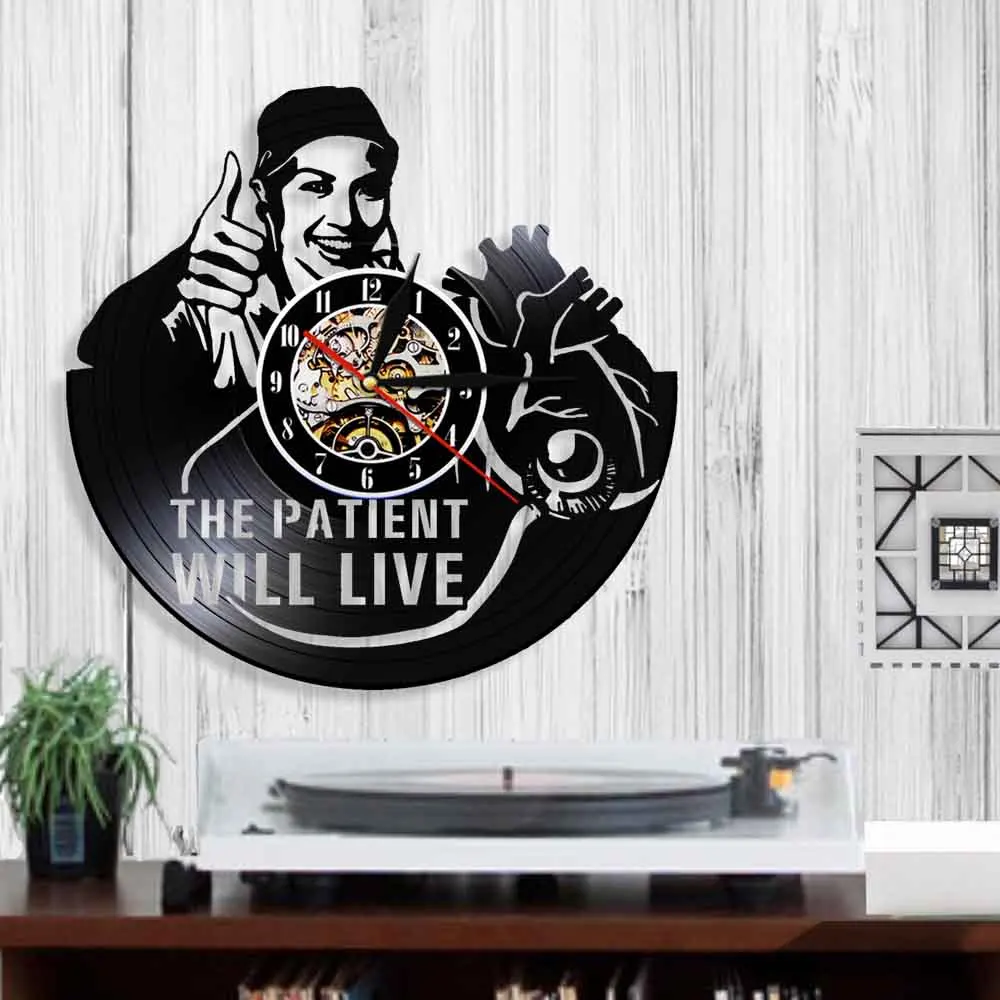 Настенные часы с виниловой пластиной креативные медицинские настенные 3D