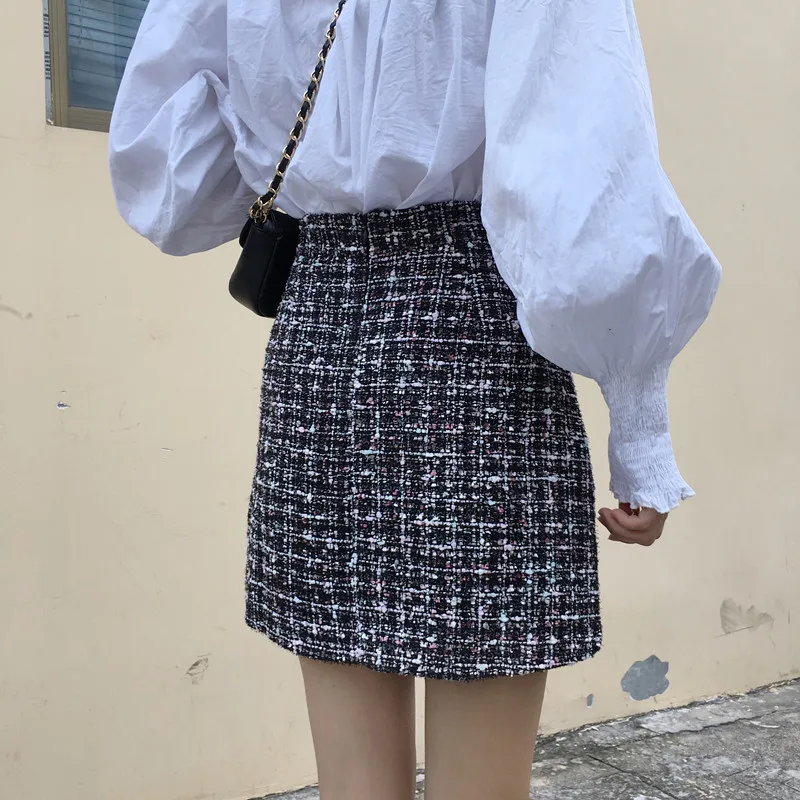 

GOOHOJIO 2020 New A-line Solid Color Women's Skirt High Waist Temperament Mini Skirt Ladies Summer Autumn Casual Skirt for Women