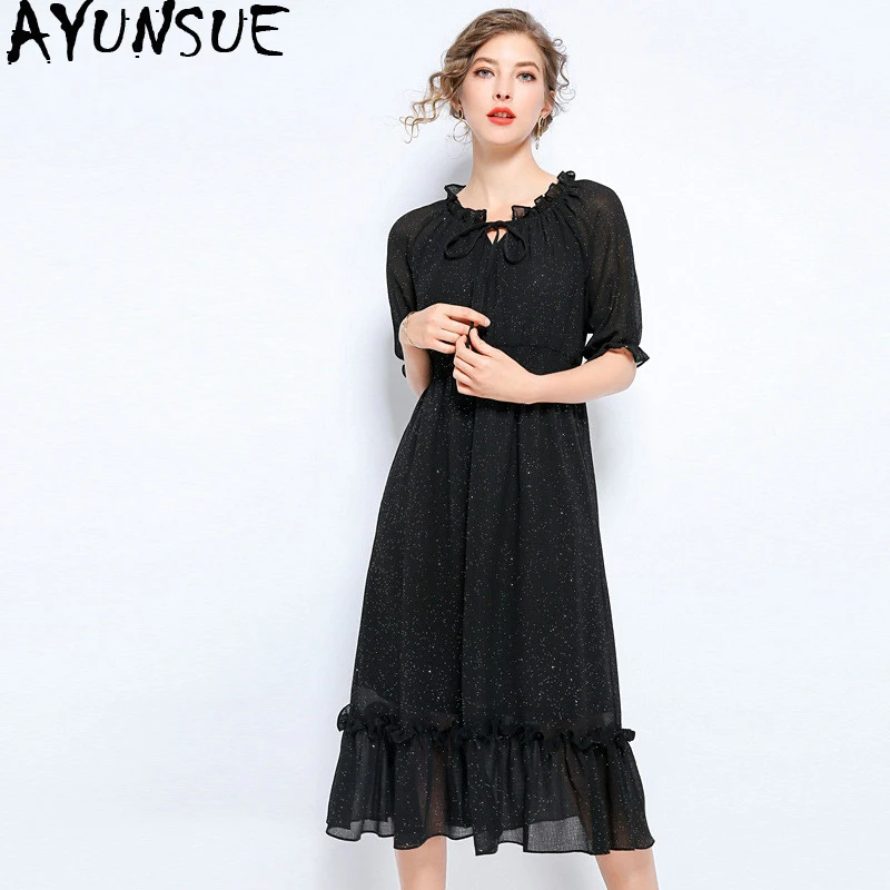 AYUNSUE женское летнее платье большого размера 2020 пляжное Сетчатое средней длины
