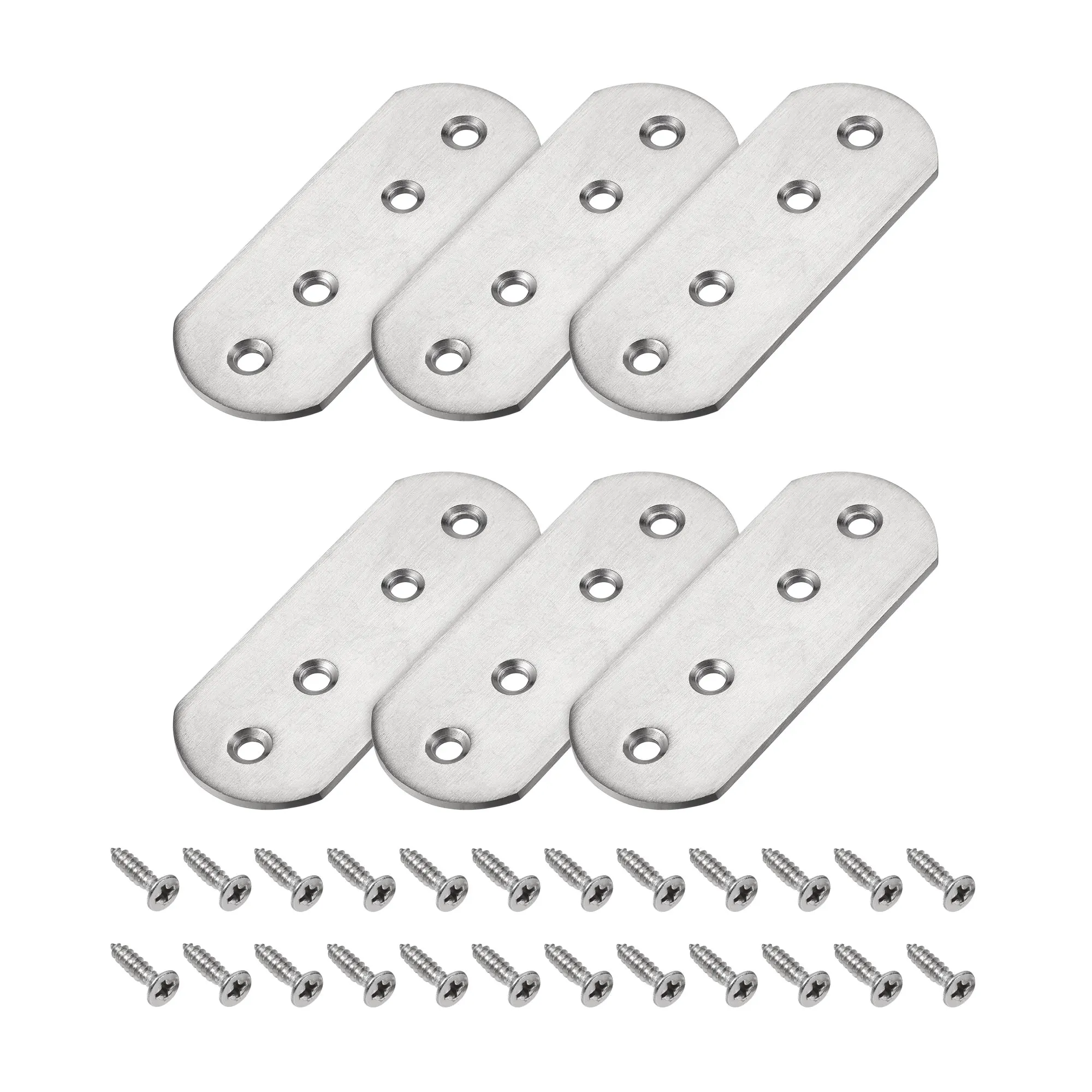 

Uxcell Flat Straight Brace Repair Plate, 95 x 38 x 2.6mm Stainless Steel 6 Pcs
