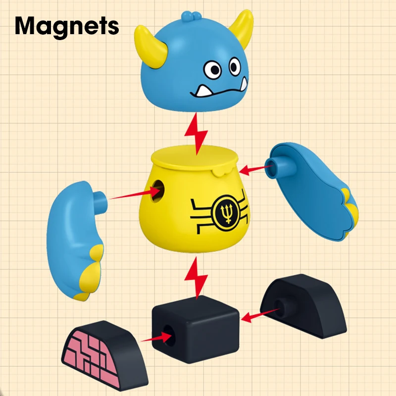 Магнитные строительные блоки детские игрушки магнитные роботы фигурки куклы