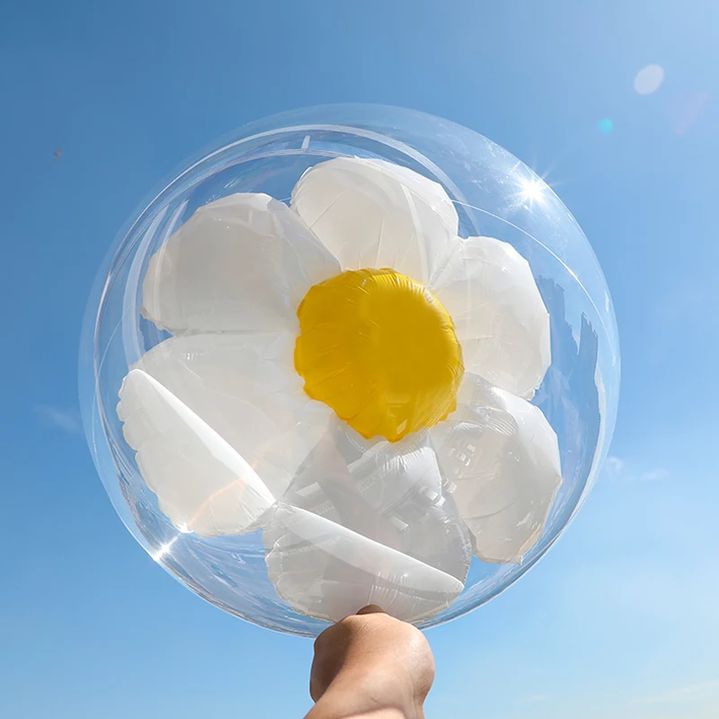 Воздушные шары со смайликами в виде маргариток 36 дюймов набор прозрачных шариков