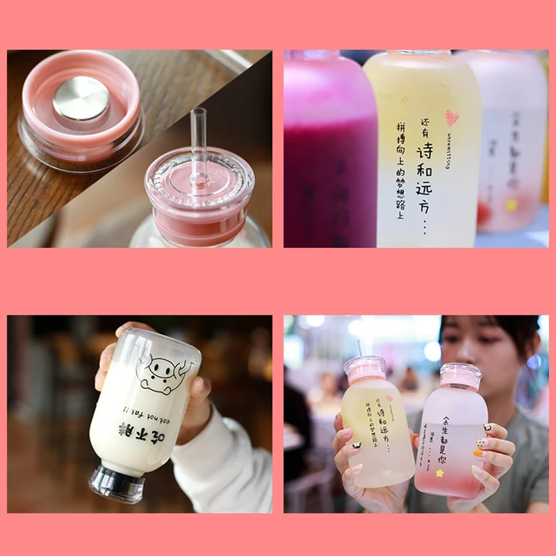 450 мл матовая стеклянная фотография милая тонкая чашка для молока чая сока