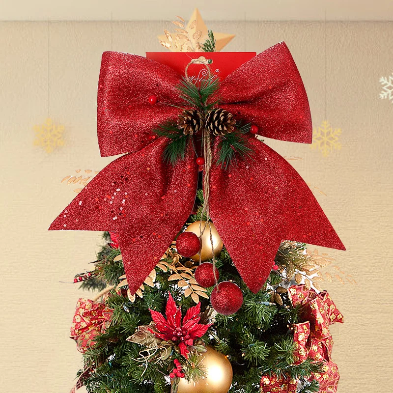 

Подвеска-бант в виде бабочки, украшение для рождества, украшение для дома, золотой, серебряный, красный бант, украшения для рождественской е...