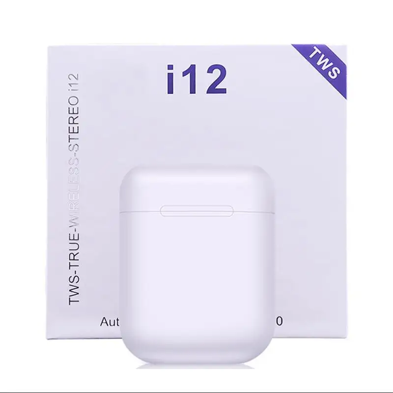 White 20 шт./лот i12 tws Bluetooth наушники беспроводные наушники Hands free бизнес наушники спортивная Гарнитура Bluetooth Музыкальные наушники - Цвет: White