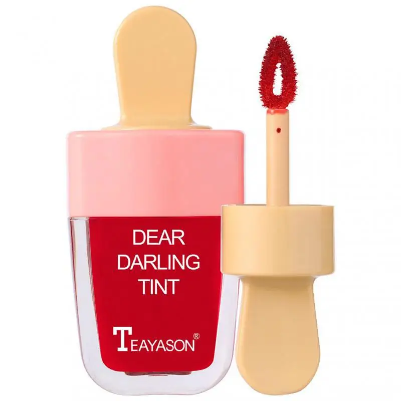 

6 Color Ice Cream Fruit Lip Glaze Lasting Waterproof Mirror Non-Stick Cup Lip Gloss Dye Lip Liquid Water Lipstick Cosmetic TSLM1