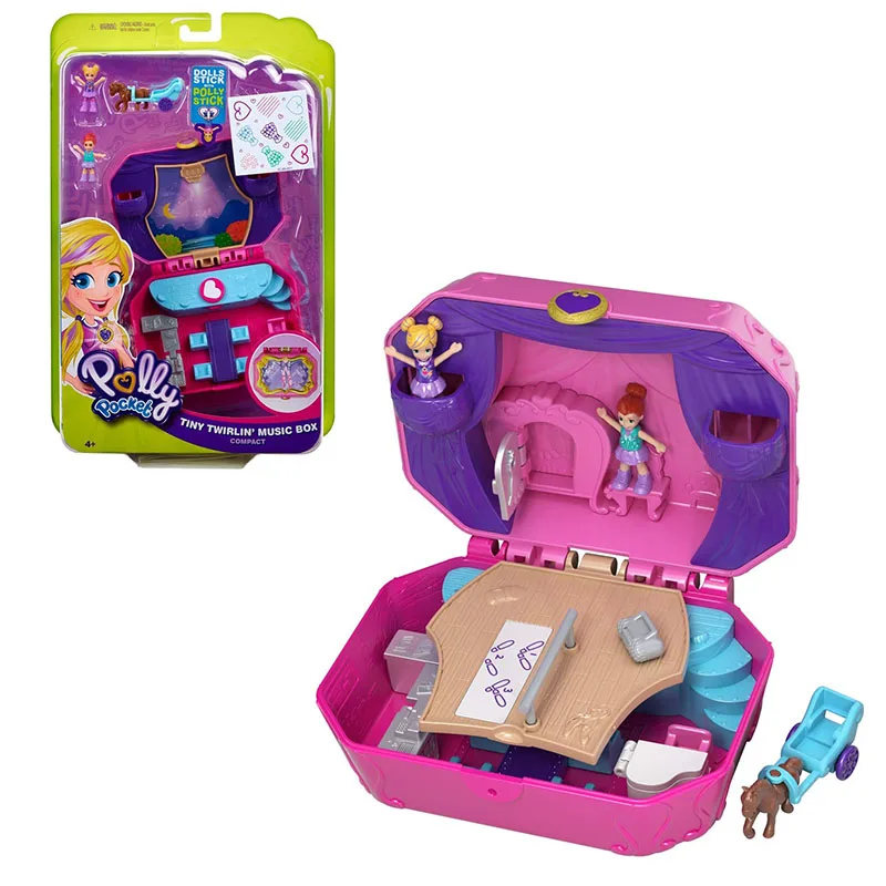 GCJ88 Карманный Кукольный дом для девочек Polly, большой мир, Коробка С Сокровищами, куклы, стиль путешествий, игрушки для девочек, аксессуары, летние игрушки - Цвет: GCJ88