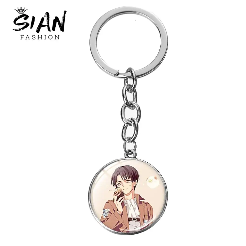 Новое поступление мультяшный аниме брелок из атака на Титанов стеклянный