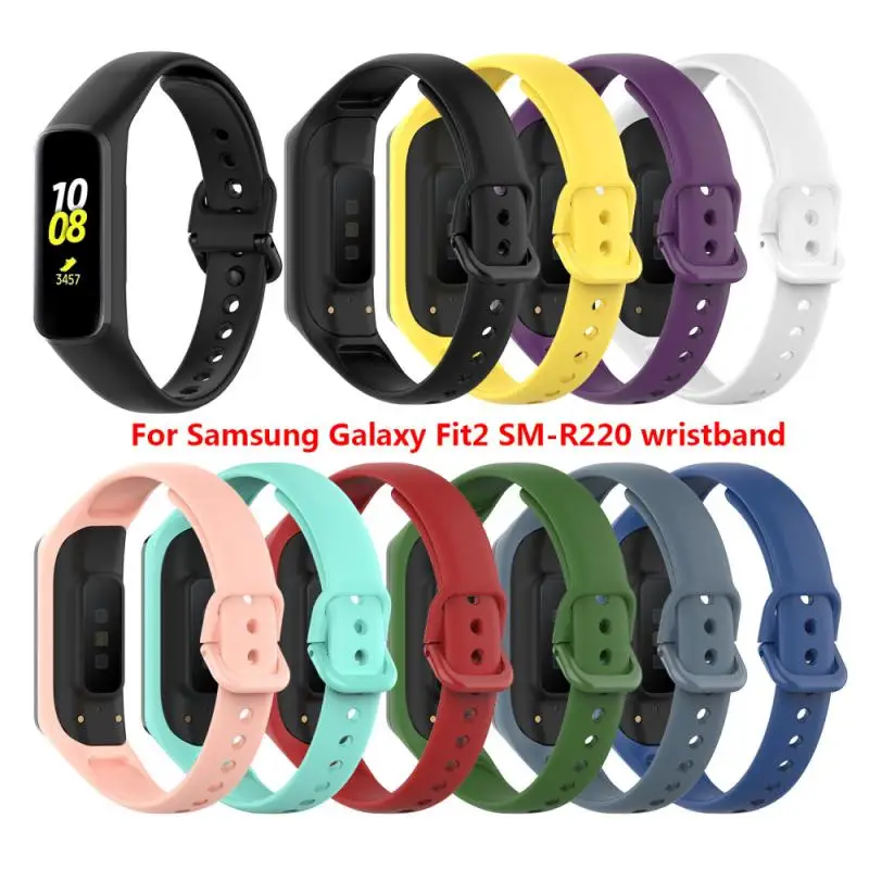 Сменный ремешок для Samsung Galaxy Fit 2 SM-R220 мягкий силиконовый 14 цветов на выбор умные