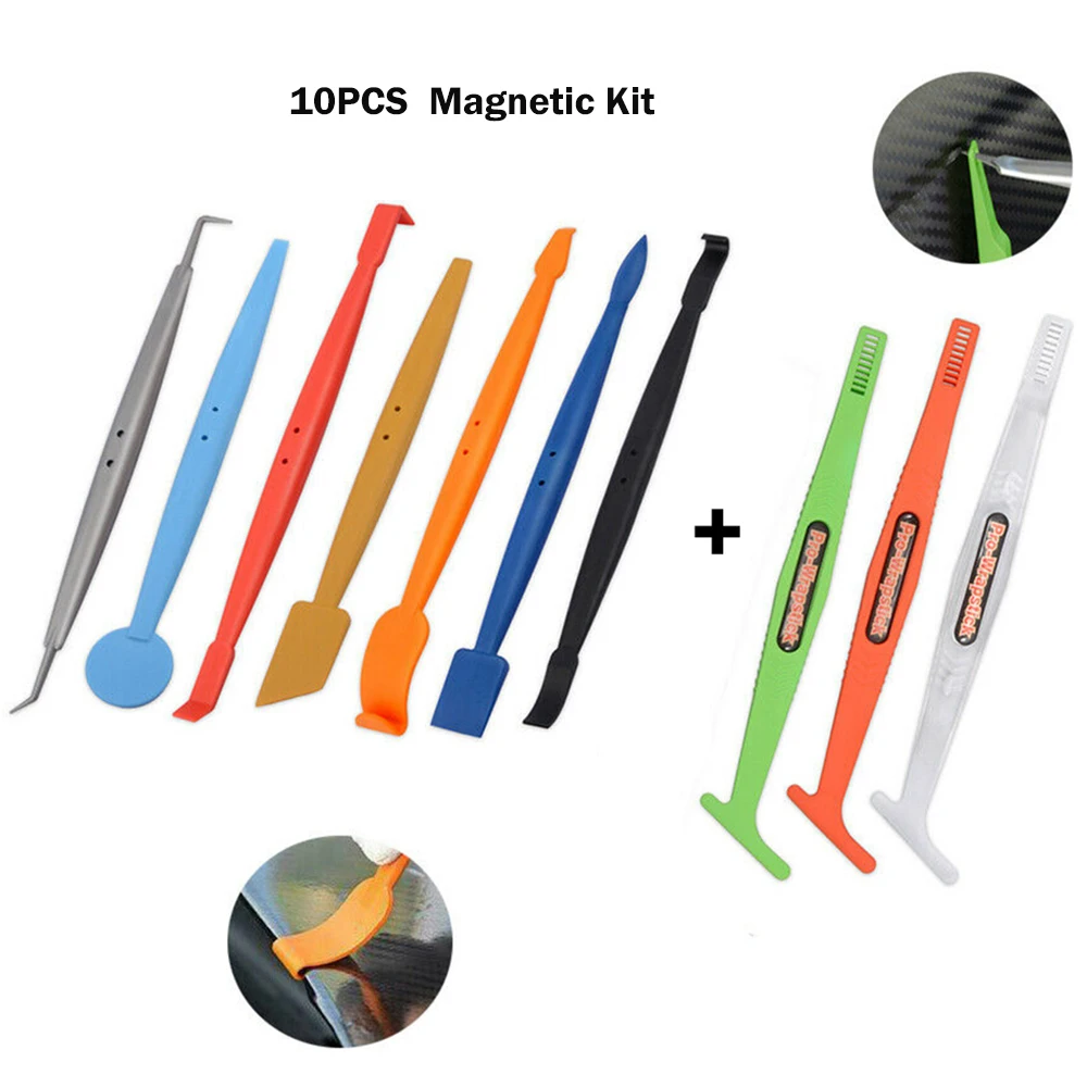 Магнитный скребок FOSHIO 10 шт. набор инструментов для автомобиля углеродное волокно