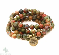 6mm multi color agate gemstone 108 beads mala bracelet handmade energy meditation classic wristband buddhism spirituality bless