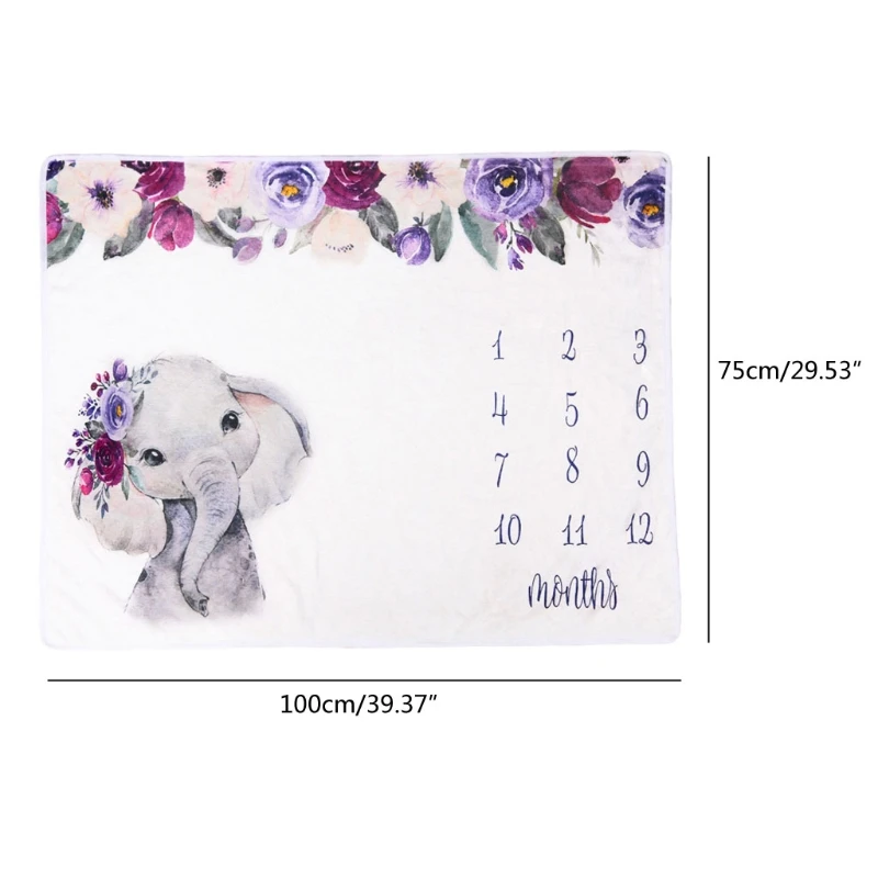 

Baby Blanket Soft Flannel Photography Monthly Photo Newborn Children Wings Plant Cartoon Angel Milestone Sleeping Bath Crawling
