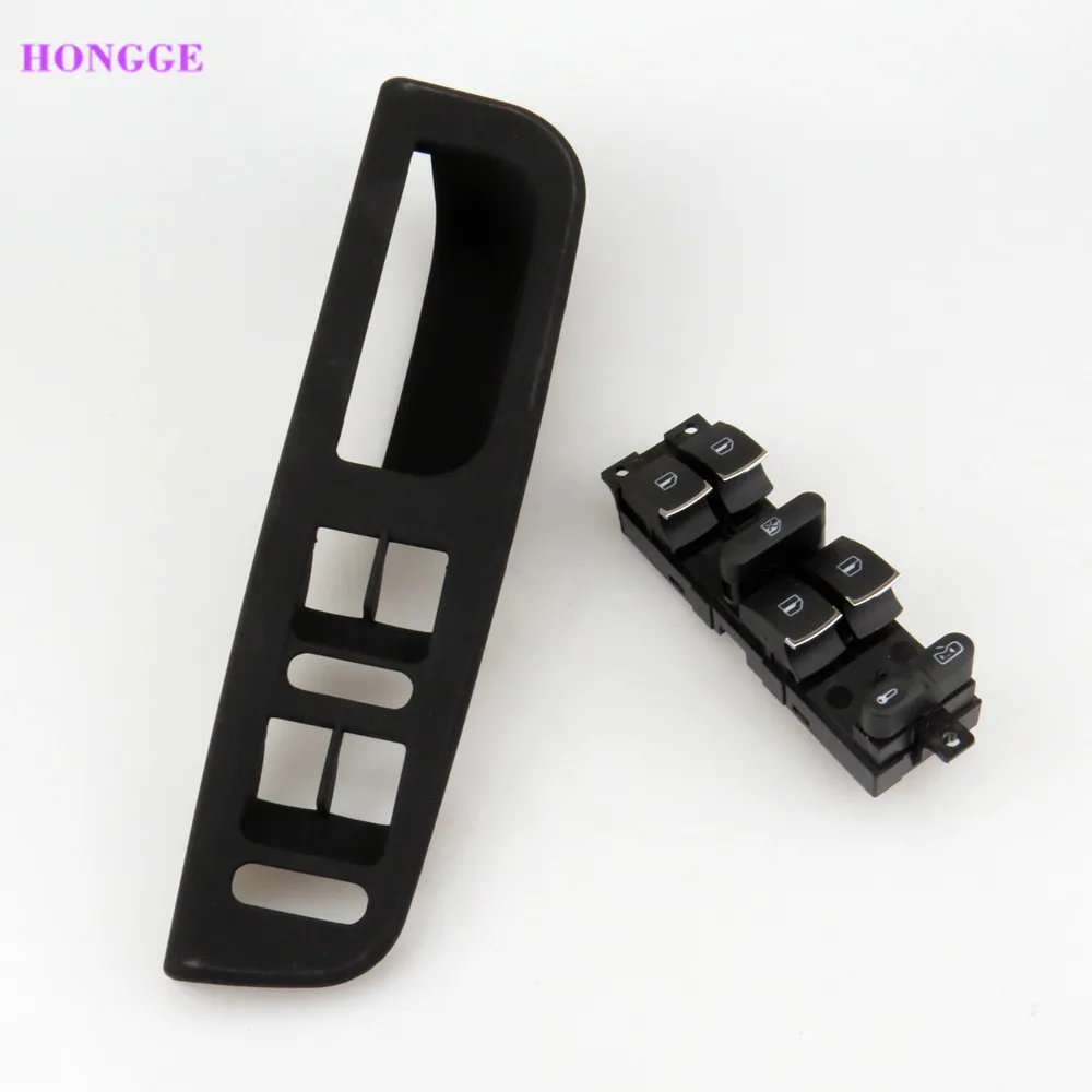 

HONGGE Black Chrome Driver Main Switches + Left Front Switch Bracket For Golf MK4 B5 3BD 959 857 3B1867171 3B1 867 171