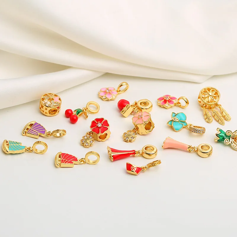 

Pan Graceful Dreamcatcher Sailboat Flower Bracelet Accessories DIY Hand Made Material with Large Hole Spacer Beads Cloisonne