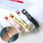 Медицинские браслеты-манжеты с оповещением, индивидуальный тип 1, браслеты для диабетиков, аварийные Открытые Браслеты из нержавеющей стали для женщин и мужчин, персонализированные ювелирные изделия