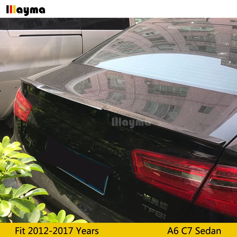 Стильный спойлер M4 для заднего багажника из углеродного волокна Audi A6 C7 Седан 2012