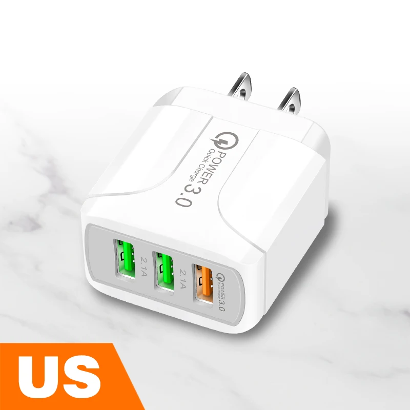 Фото USB со светодиодным излучающим светом QC3.0 быстрое зарядное устройство 5 1 АИК USB со светодиодным излучающим светом QC3.0 быстрое зарядное устройство 5 1 АИК