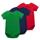 Одежда для маленьких девочек и мальчиков, комбинезон с коротким рукавом для новорожденных, полностью хлопковая трикотажная ткань, милая Одежда для младенцев с мультяшным принтом