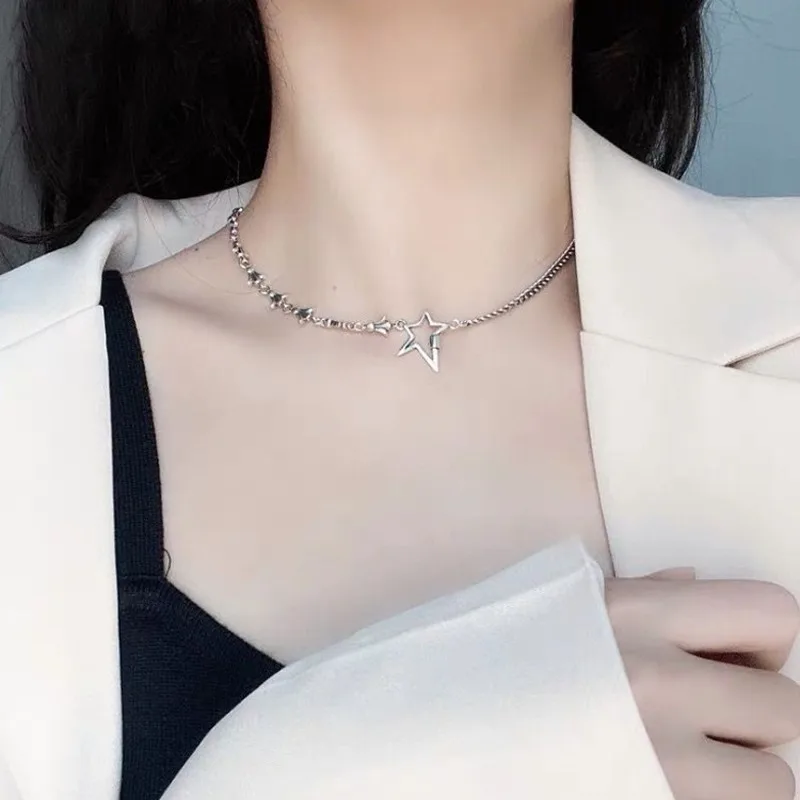 Крутое винтажное ожерелье BONLAVIE на цепочке до ключиц из тайского серебра подарок